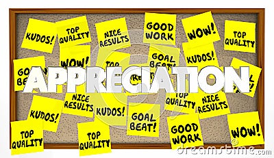 Appreciation Praise Thanks Recognition Notes Stock Photo