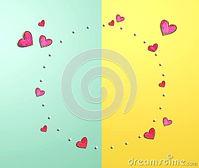 Appreciation theme with hand drawing hearts Stock Photo
