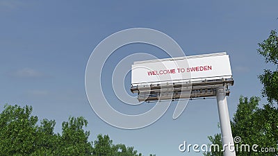 approaching big highway billboard with welcome to finland