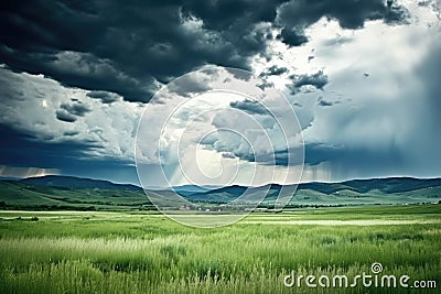 approaching storm with dark, ominous clouds Stock Photo