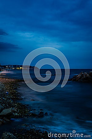 Approaching Storm With Moody Blue Atmosphere Editorial Stock Photo