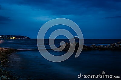 Approaching Storm With Moody Blue Atmosphere Editorial Stock Photo