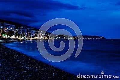 Approaching Storm With Moody Blue Atmosphere Editorial Stock Photo