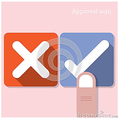 Approval concept. The best choice icons. Vector Illustration