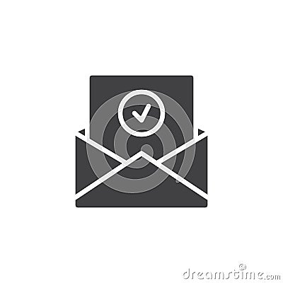 Approval mail vector icon Vector Illustration