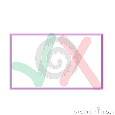 Approval Marks. Neon Design Vector Illustration