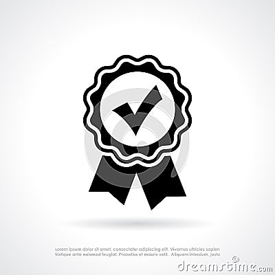 Approval quality certificate icon Vector Illustration