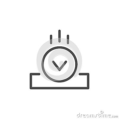 Approval sign line outline icon Vector Illustration