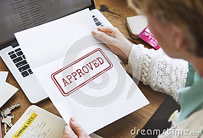 Approved Agreement Authorized Stamp Mark Concept Stock Photo