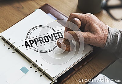 Approved Agreement Authorized Stamp Mark Concept Stock Photo