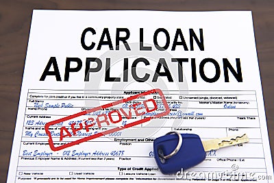 Approved car loan application form Stock Photo