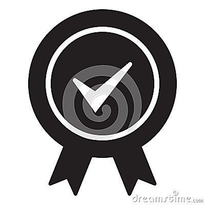 Approved certified icon. Certified seal icon. Accepted accreditation symbol with checkmark. Cartoon Illustration