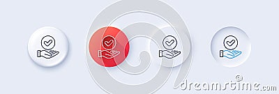 Approved checkbox line icon. Accepted sign. Line icons. Vector Stock Photo