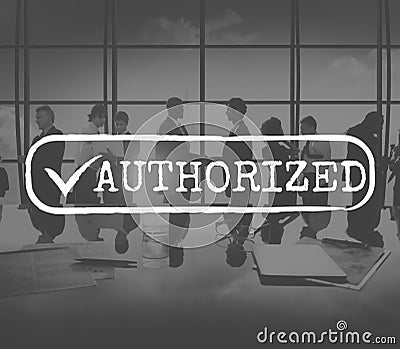 Approved Checked Accessible Authorized Security Concept Stock Photo