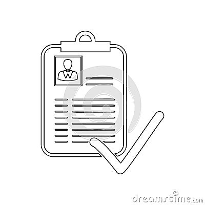 Approved Curriculum Vitae icon. Element of HR for mobile concept and web apps icon. Outline, thin line icon for website design and Stock Photo