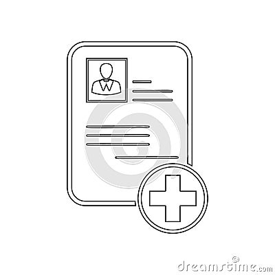 Approved Curriculum Vitae plus icon. Element of HR for mobile concept and web apps icon. Outline, thin line icon for website Stock Photo