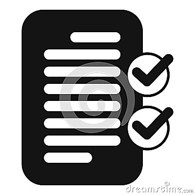 Approved document with check marks icon representing validation Stock Photo