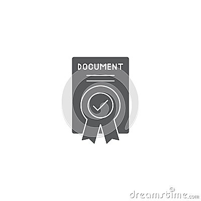 Approved document file vector icon symbol isolated on white background Vector Illustration