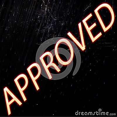 Approved neon retro design Editorial Stock Photo