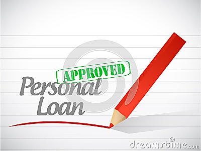 Approved personal loan stamp illustration design Cartoon Illustration