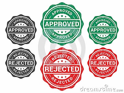 Approved & Rejected Stamp Vector Illustration