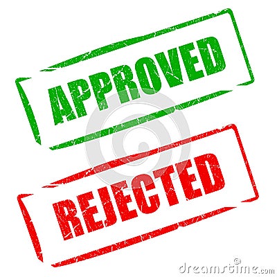 Approved rejected stamp Stock Photo