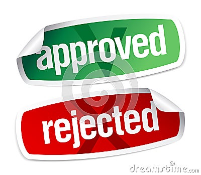 Approved and rejected stickers Vector Illustration