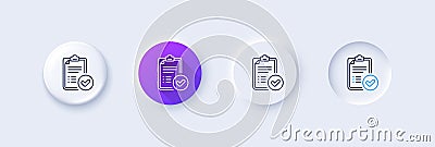Approved report line icon. Accepted document sign. Line icons. Vector Vector Illustration