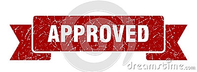 approved ribbon. approved label Vector Illustration