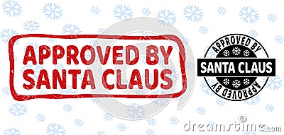 Approved by Santa Claus Grunge and Clean Stamp Seals for Xmas Vector Illustration