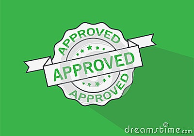 Approved seal stamp vector icon Vector Illustration