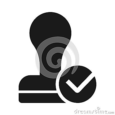 Approved Stamp Icon. check mark, verified stamp Vector illustration Vector Illustration