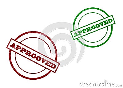 Approved stamps Stock Photo