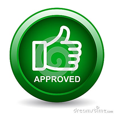 Approved thumbs up icon Cartoon Illustration