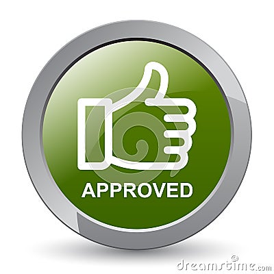 Approved thumbs up icon Cartoon Illustration