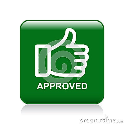 Approved thumbs up icon Cartoon Illustration