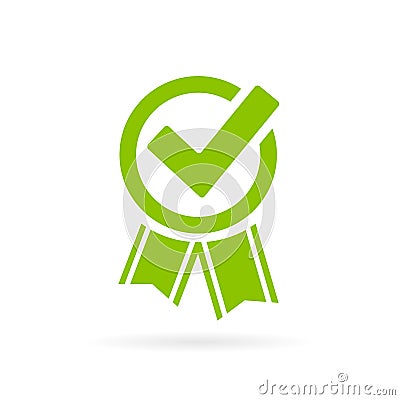 Approved tick vector certificate icon Vector Illustration