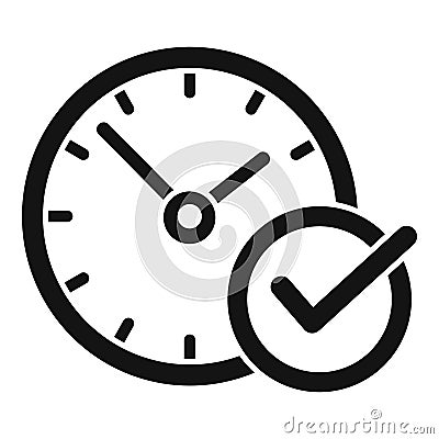 Approved timer icon simple . Team go Stock Photo