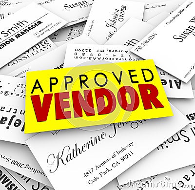 Approved Vendor Business Cards Preferred Provider Best Service C Stock Photo