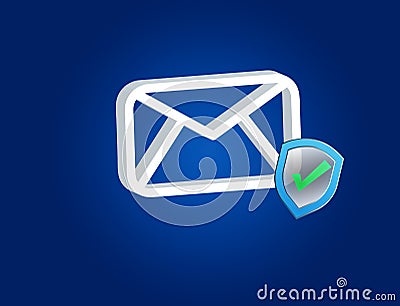 Approved and verified Email symbol displayed on a futuristic int Stock Photo