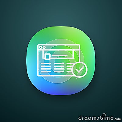 Approved website app icon Vector Illustration