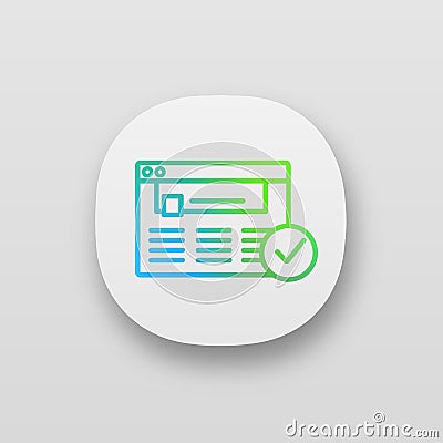 Approved website app icon Vector Illustration