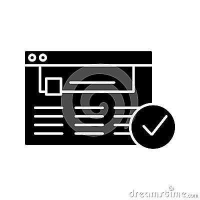 Approved website glyph icon Vector Illustration