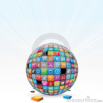 Apps Background Concept. Vector Illustration Vector Illustration