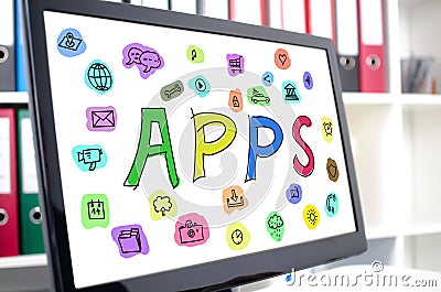 Apps concept on a computer screen Stock Photo