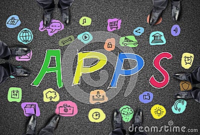 Apps concept on a road Stock Photo