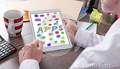 Apps concept on a tablet Stock Photo