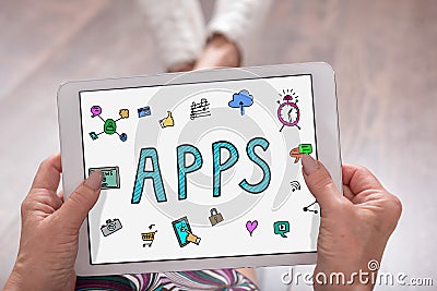 Apps concept on a tablet Stock Photo