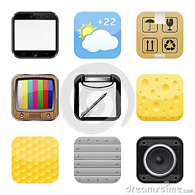 Apps icon set Vector Illustration