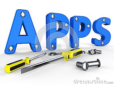 Apps Software Shows Programs Program And Internet Stock Photo